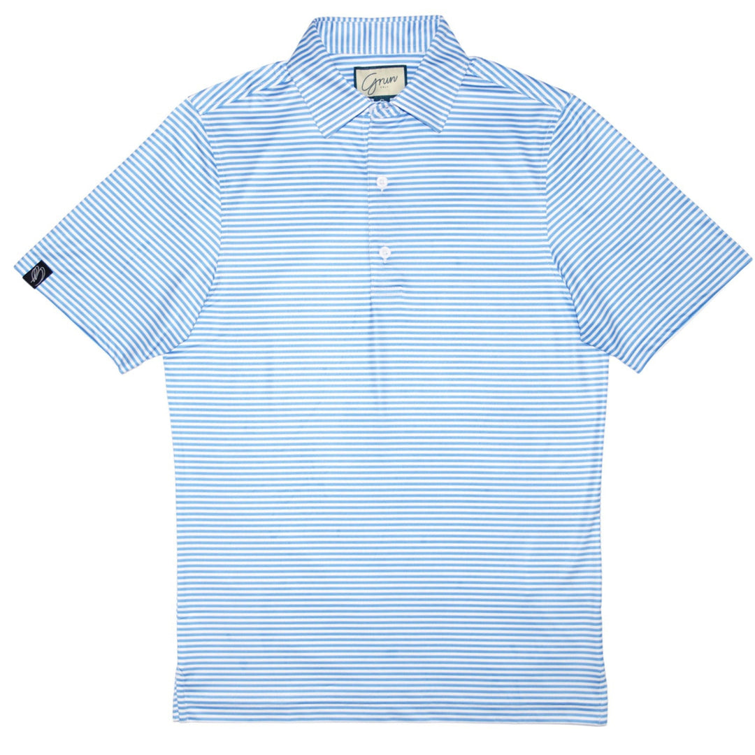 The Strippy is a stylish feed stripe pattern in our classic light blue color. Lightweight and made out of recycled polyester with 4-way stretch technology makes our polo one of the most comfortable ones on the market. 