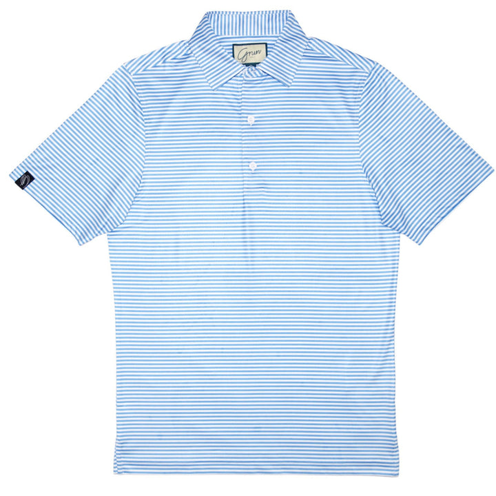 The Strippy is a stylish feed stripe pattern in our classic light blue color. Lightweight and made out of recycled polyester with 4-way stretch technology makes our polo one of the most comfortable ones on the market. 